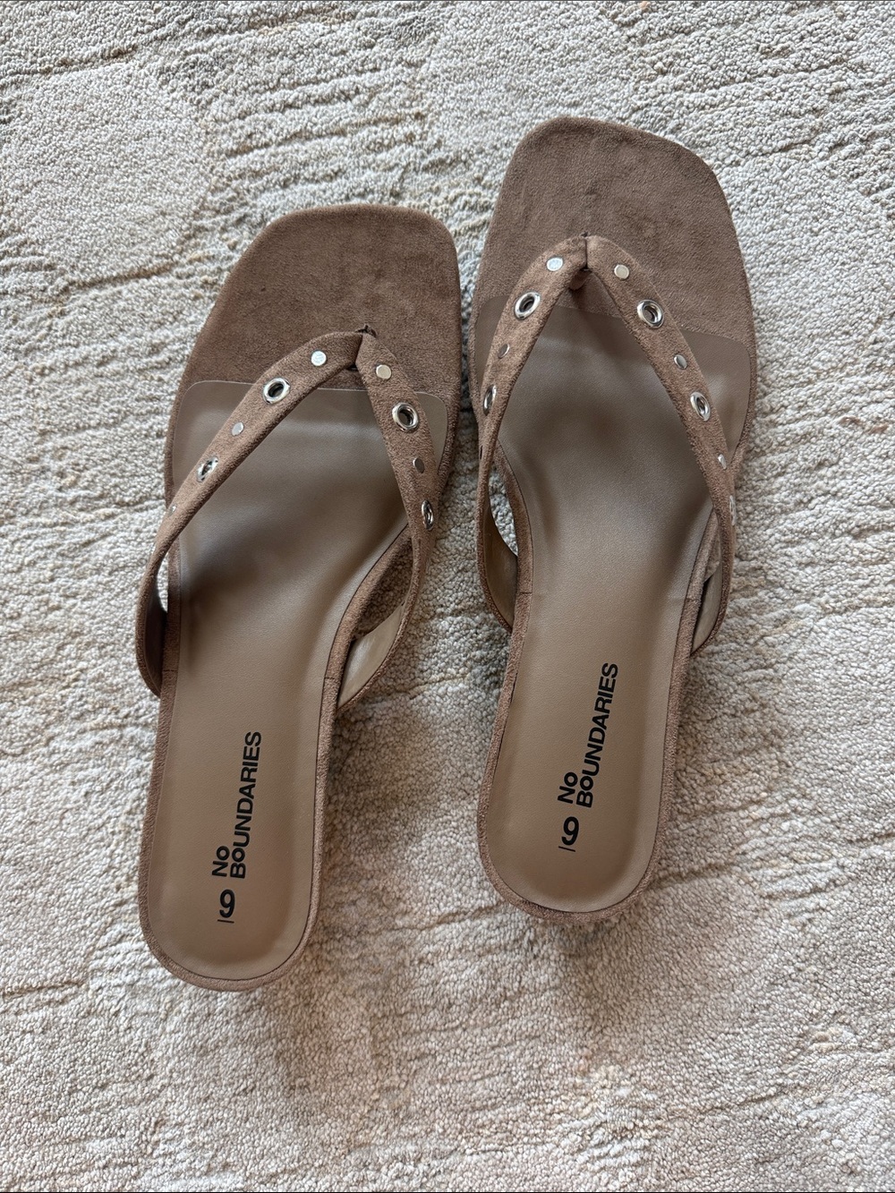 No Boundaries Brown Suede Kitten Heel Sandals